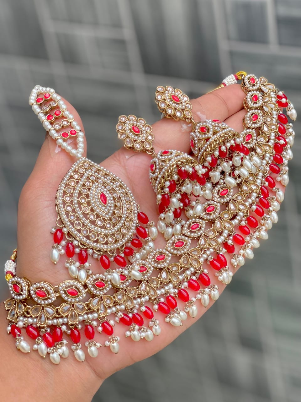Bridal Kundan Pearl Choker Necklace Set with Different Colour Beads – Traditional Wedding Jewelry