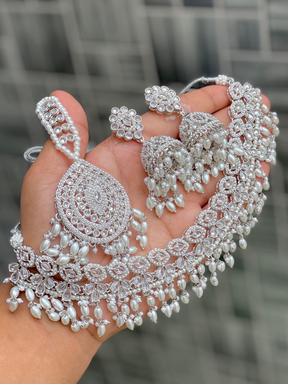Bridal Kundan Pearl Choker Necklace Set with Different Colour Beads – Traditional Wedding Jewelry