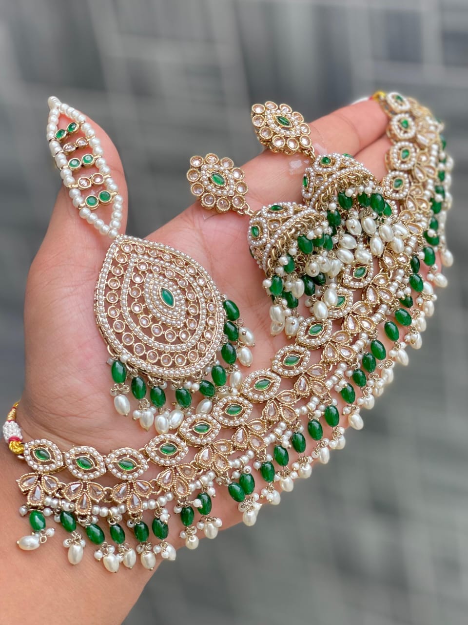 Bridal Kundan Pearl Choker Necklace Set with Different Colour Beads – Traditional Wedding Jewelry