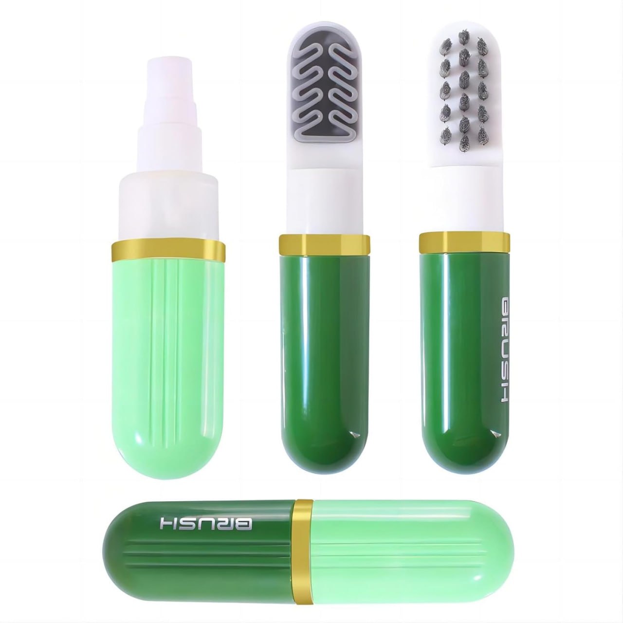 -in-1 Capsule Shoe Cleaning Brush with Spray Bottle – Portable & Stylish Shoe Care Kit