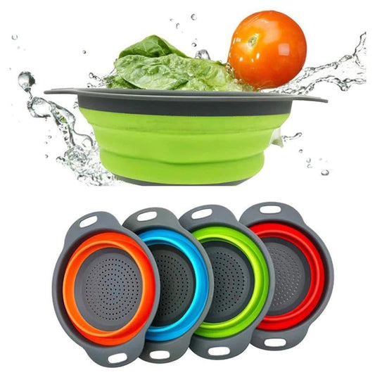 Smart Foldable Silicone Kitchen Strainer Basket – For Food & Fruit Drain