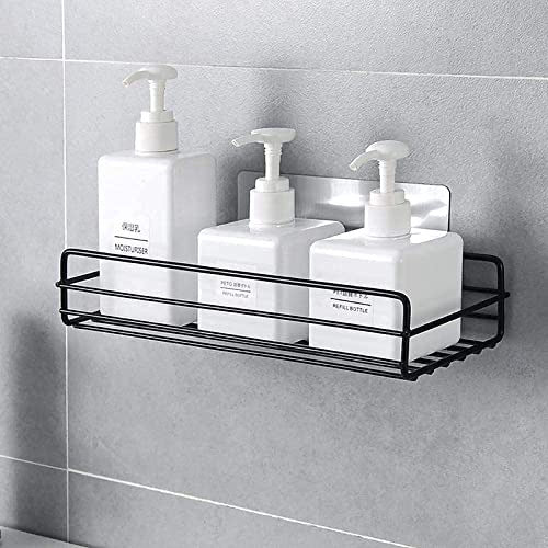 Sleek Adhesive Wall-Mounted Metal Bathroom Shelf  | Rustproof Storage Rack